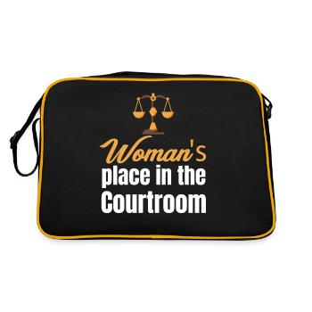 Der Platz Der Frau Ist Im Gerichtssaal, Anwalt, - Retro Tasche - Schwarz/Gold - Hinten