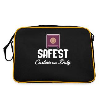 Sicherster Kassierer Im Dienst Buchhalter - Retro Tasche - Schwarz/Gold - Hinten