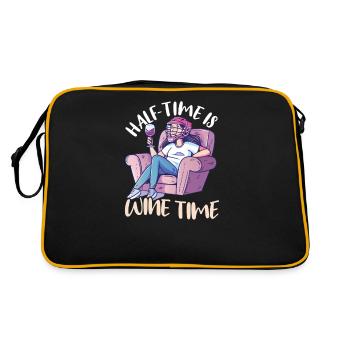 Lacrosse Mom Half-Time is Wine Time - Retro Bag - black/gold - Back