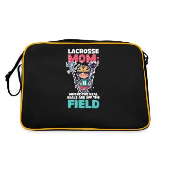 Lacrosse Mom Real Goals Are Off the Field - Retro Bag - black/gold - Back