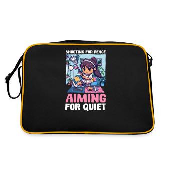 Lacrosse Mom Shooting for Peace, Aiming for Quiet - Retro Bag - black/gold - Back