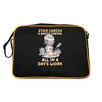 Lacrosse Mom Stick Checks & Sanity Checks - Retro Bag - black/gold - Back