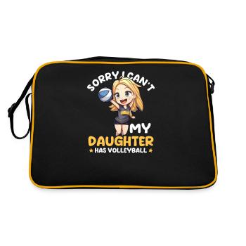 Papa De Volley-ball Désolé Ne Peut Pas Fille De Volley-Ball - Sac Retro - noir/or - Dos