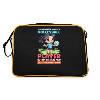 Volleyball Dad Most Valuable Papa - Retro Bag - black/gold - Back