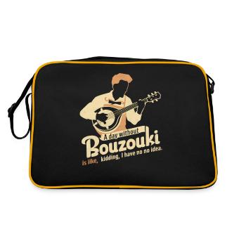 Bouzouki Instrument Gift - Retro Bag - black/gold - Back