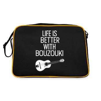 Bouzouki Instrument Gift - Retro Bag - black/gold - Back