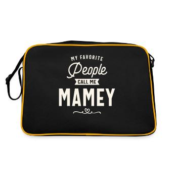 Meine Lieblingsmenschen nennen mich Mamey - Muttertag - Retro Tasche - Schwarz/Gold - Hinten