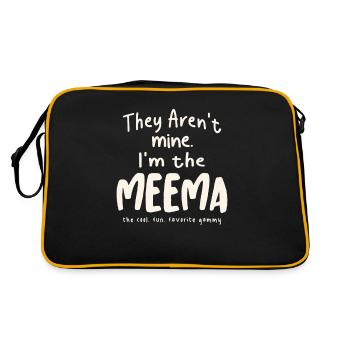 Sie sind nicht meins. Ich bin die Meema - Muttertag - Retro Tasche - Schwarz/Gold - Hinten