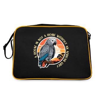 African Grey A House Is Not A Home Parrot Owner - Retro Bag - black/gold - Back