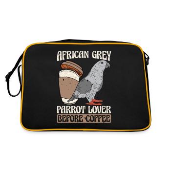 African Grey Parrot Lover Before Parrot Coffee - Retro Bag - black/gold - Back