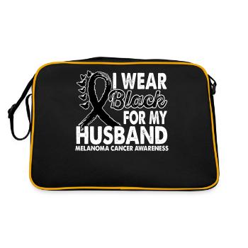 Wear Black for Husband Melanoma Cancer - Retro Bag - black/gold - Back