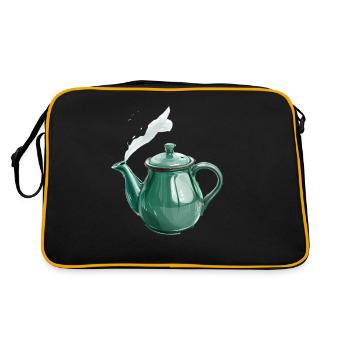 Théière verte à la vapeur magique - Sac Retro - noir/or - Dos