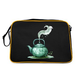 Théière verte à la vapeur magique - Sac Retro - noir/or - Dos