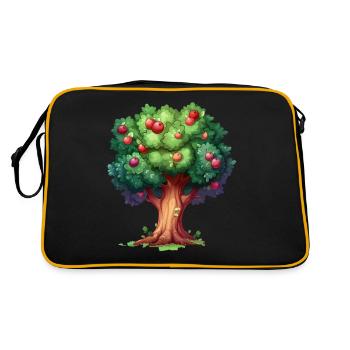 Colorful apple tree in cartoon style - Retro Bag - black/gold - Back