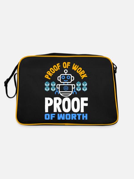 Cryptocurrency AI & Crypto Enthusiast Blockchain - Retro Tasche - Schwarz/Gold - Hinten