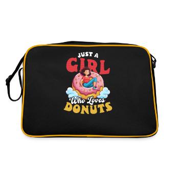 Donut Girl Loves Donuts - Retro Bag - black/gold - Back