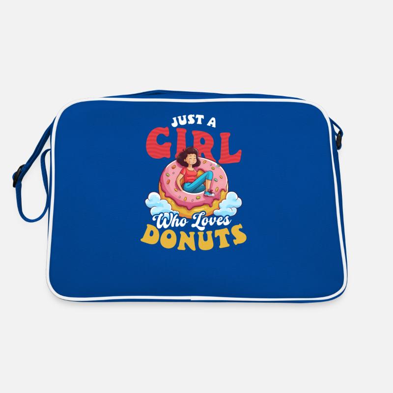 Donut-Mädchen liebt Donuts Retro Tasche