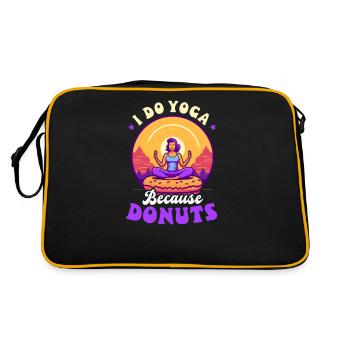 Donut Do Yoga Because Of Donuts - Retro Bag - black/gold - Back