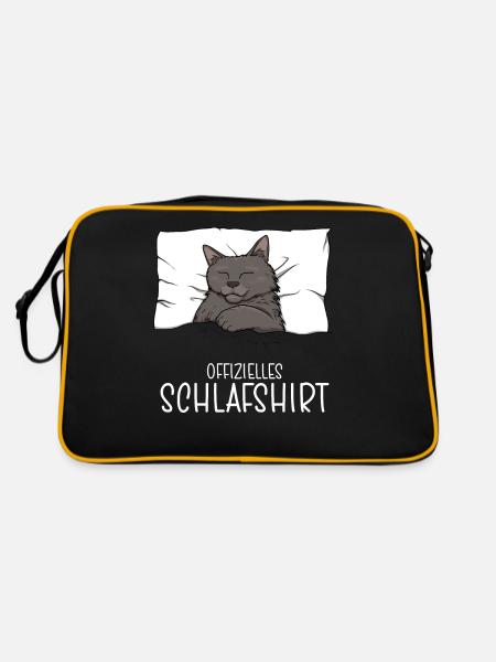Official Sleep Shirt Cat Pajamas - Retro Bag - black/gold - Back