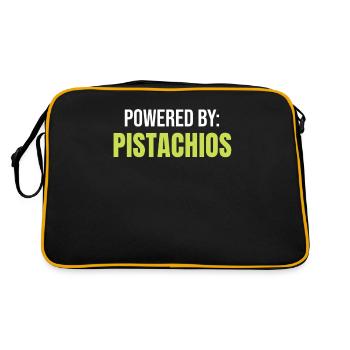 Angetrieben Von Pistazien-eiscreme-topping - Retro Tasche - Schwarz/Gold - Hinten