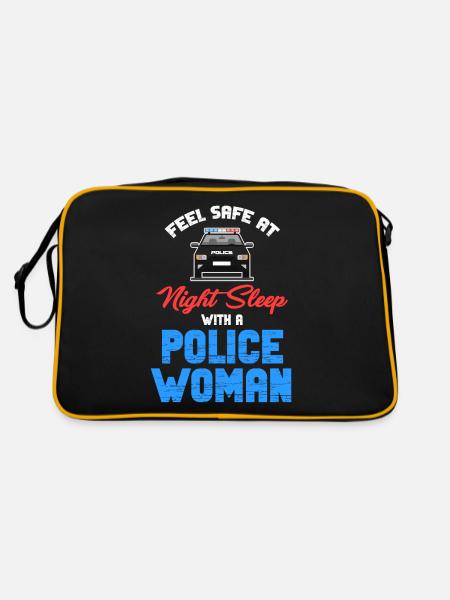 Fühlen Sie Sich Sicher, Schlafen Sie Nachts Mit - Retro Tasche - Schwarz/Gold - Hinten