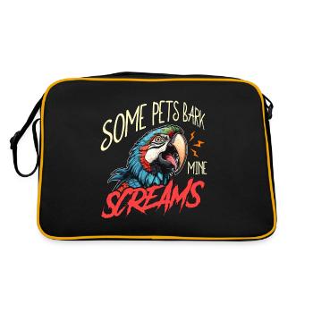 Macaw Bird Some Pets Bark Ornithology Macaw Lover - Retro Tasche - Schwarz/Gold - Hinten