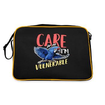 Macaw Bird Care For Me I'm Bird Owner Macaw Lover - Retro Tasche - Schwarz/Gold - Hinten