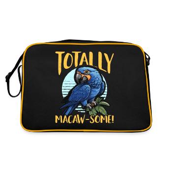 Macaw Bird Totally Macaw-some Parrot Macaw Lover - Retro Bag - black/gold - Back