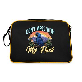 Macaw Bird Don't Mess With Bird Owner Macaw Lover - Retro Tasche - Schwarz/Gold - Hinten