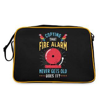 Macaw Bird Copying That Fire Alarm Parrot Owner - Retro Tasche - Schwarz/Gold - Hinten