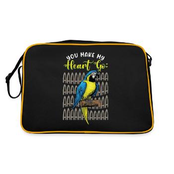 Ara oiseau tu fais aller mon cœur aime oiseau exotique - Sac Retro - noir/or - Dos