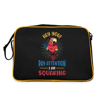 Macaw Bird Hey You Pay Attention I Am Bird Owner - Retro Bag - black/gold - Back