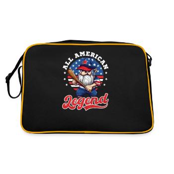 4. Juli Baseball All American Legend - Retro Tasche - Schwarz/Gold - Hinten