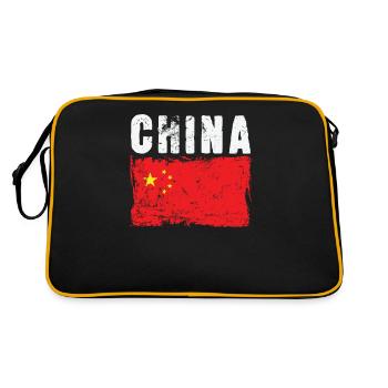 Drapeau de la Chine Asie de l’Est - Sac Retro - noir/or - Dos