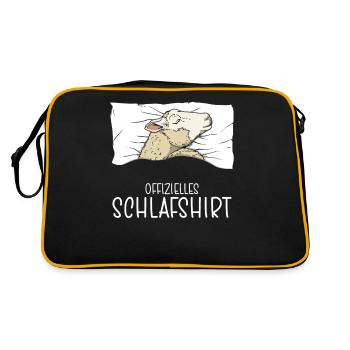 Offizielles Schlafshirt Schaf Schlafanzug - Retro Tasche - Schwarz/Gold - Hinten