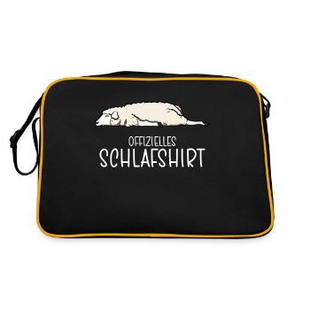 Offizielles Schlafshirt Schaf Schlafanzug - Retro Tasche - Schwarz/Gold - Hinten