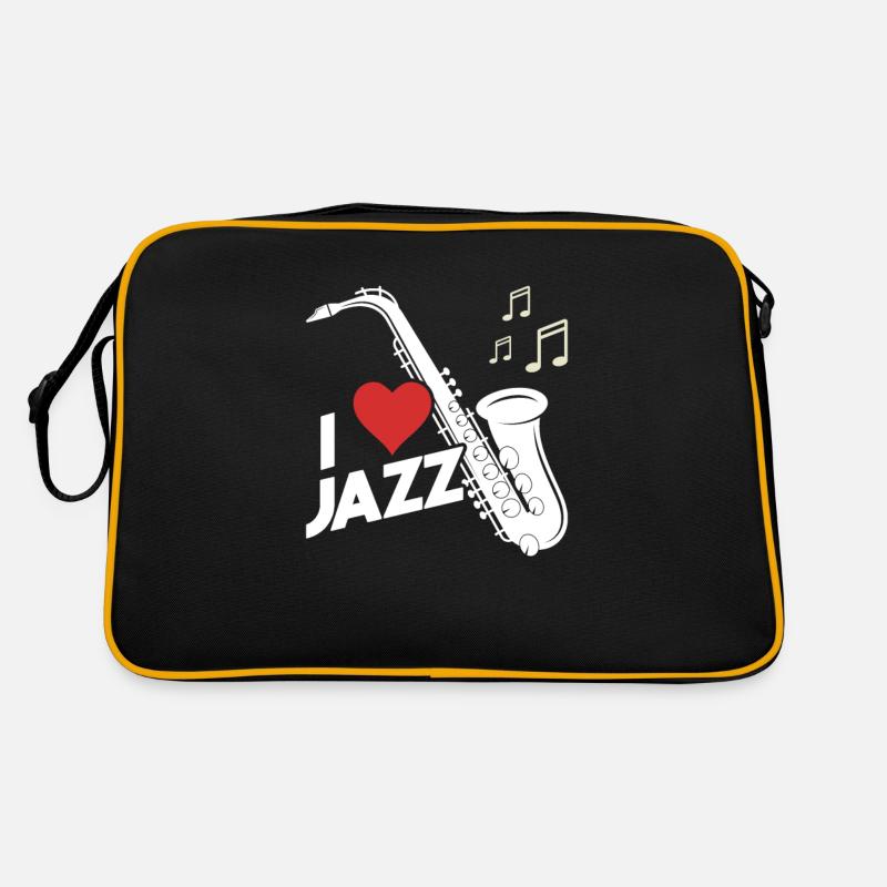 I Love Jazz Saxophon Noten Rhythmic Soul Harmony Retro Tasche