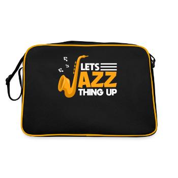 Let's Jazz Thing Up Saxophon Swing Noten - Retro Tasche - Schwarz/Gold - Hinten