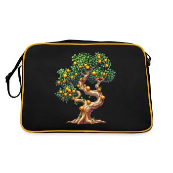 Oranger avec motif de fruits mûrs - Sac Retro - noir/or - Dos