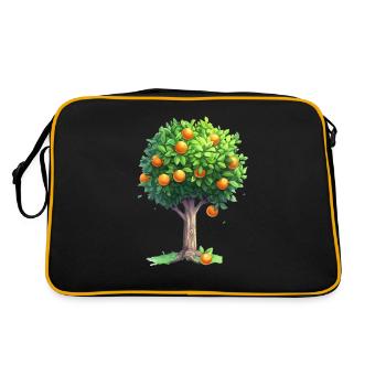 Succulent Orange Tree In Full Bloom - Retro Bag - black/gold - Back