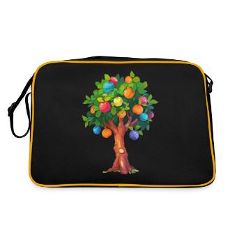 Colorful Spring Tree with Colorful Balls - Retro Bag - black/gold - Back