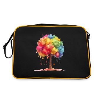 Colorful tree with colorful drops - Retro Bag - black/gold - Back