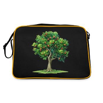 Living tree with red fruits - Retro Bag - black/gold - Back