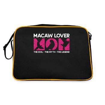 Macaw Lover Mom The Idol The Myth The Parrot Owner - Retro Tasche - Schwarz/Gold - Hinten