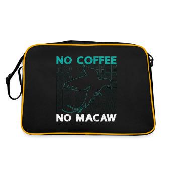 Macaw Lover No Coffee No Ornithology Coffee Lover - Retro Tasche - Schwarz/Gold - Hinten