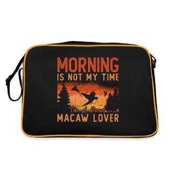 Macaw Lover Morning Is Not My Time Ornithologist - Retro Tasche - Schwarz/Gold - Hinten