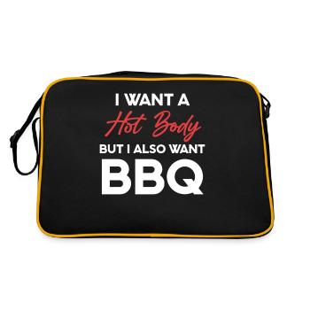 Ich Will Einen Heißen Körper, Aber Ich Will Auch - Retro Tasche - Schwarz/Gold - Hinten