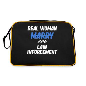 Les vraies femmes sont des forces de l’ordre, - Sac Retro - noir/or - Dos