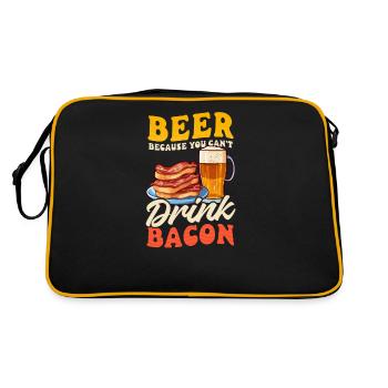 Bacon Beer Because Can't Drink Bacon - Retro Bag - black/gold - Back