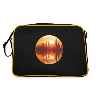 Sunset Cityscape Reflection - Retro Bag - black/gold - Back